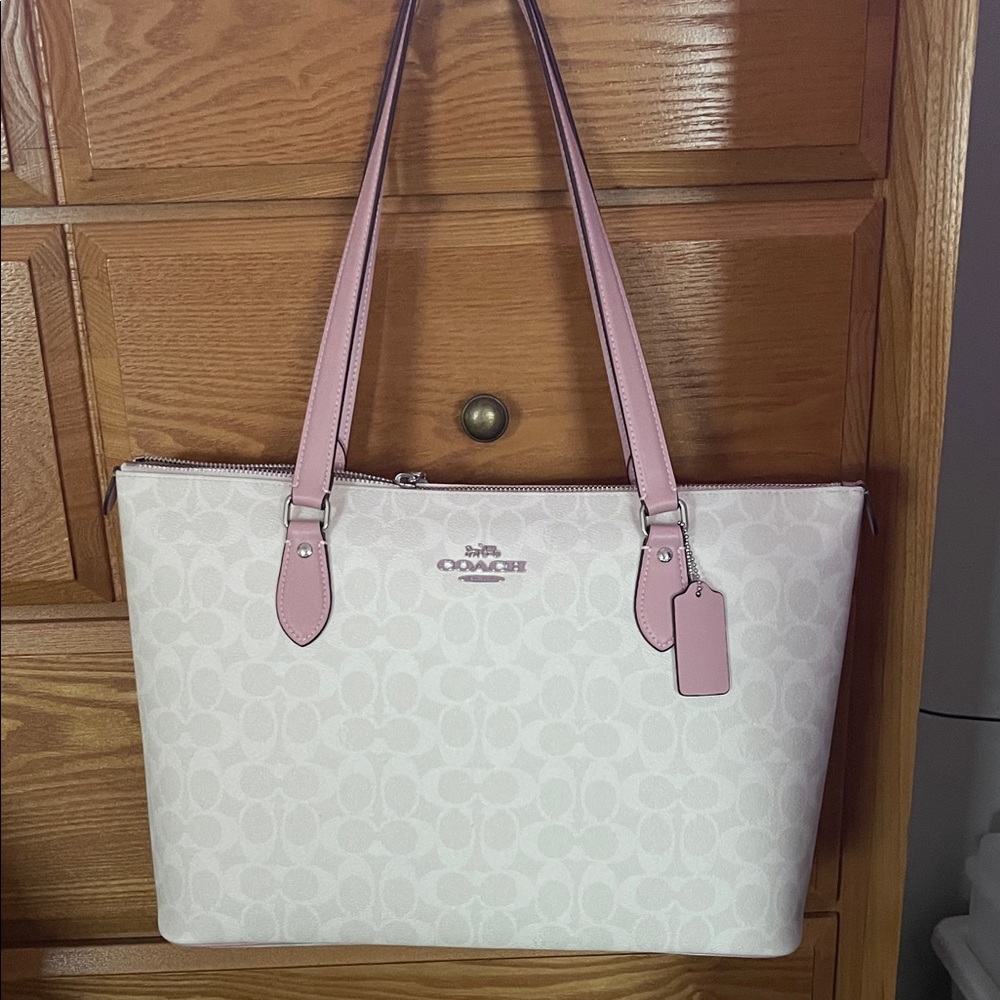 Coach Light Pink and Cream Tote Bag